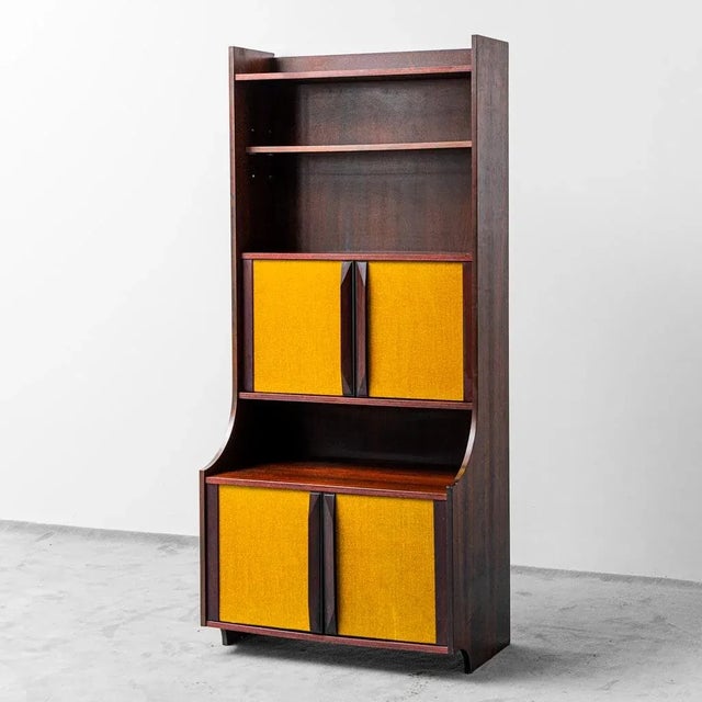 Wooden and Fabric Bookcase Cabinet, 1960s For Sale - Image 13 of 13