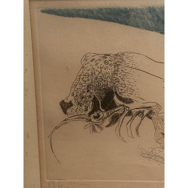 Jean Clerté, Abstract Composition, Proof 52/120,1965, Engraving, Framed For Sale - Image 12 of 15