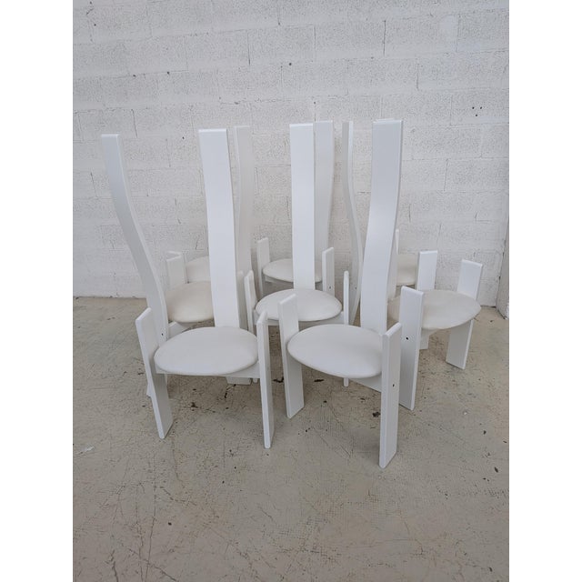 Wood White Golem Chairs by Vico Magistretti for Poggi, 1960s, Set of 8 For Sale - Image 7 of 18