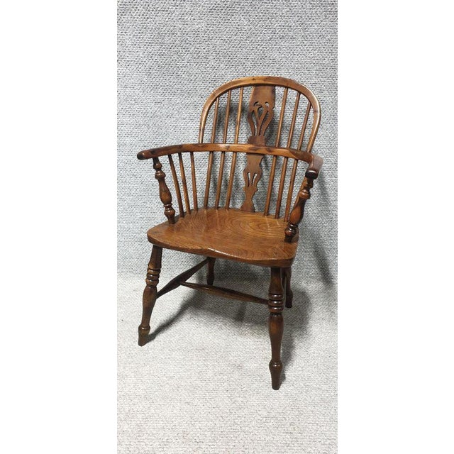 Vintage Windsor Chair in Yew For Sale - Image 3 of 3