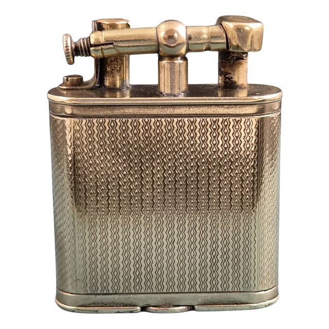 Gold-Plated B Straight-Arm Petrol Lighter from Dunhill, 1920s For Sale