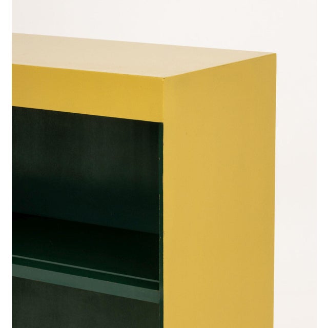 Mid 20th Century Martin Feinman for Multiplex Modern Mustard Painted Wood Bookshelf For Sale - Image 5 of 8