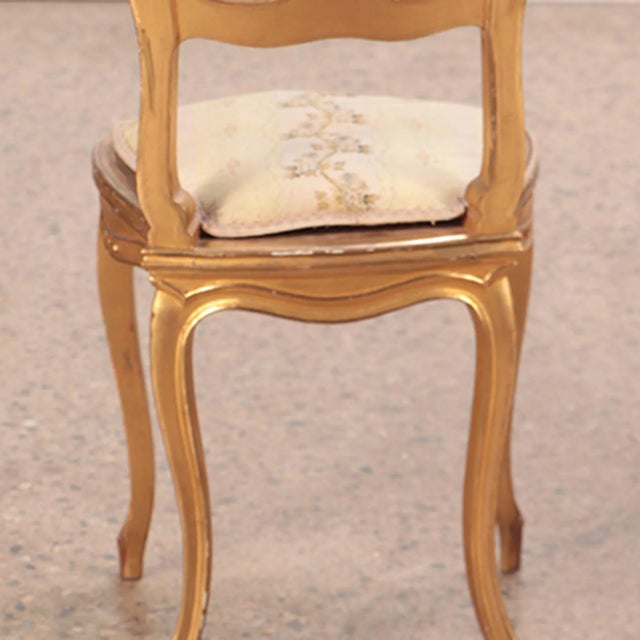 Pair of Giltwood and Carved French Louis XV Style Side Chairs. Circa 1900 For Sale - Image 4 of 13