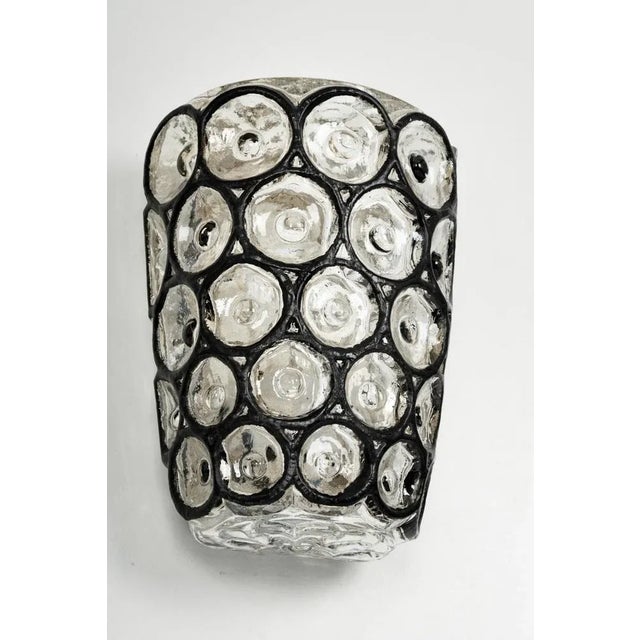 Beautiful wall lights with a unique 'iron' design by glashütte limburg, germany. Manufactured in midcentury, circa 1960....