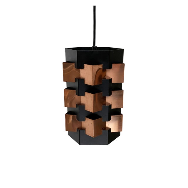 Mid-Century Danish Copper Pendant from Lyfa, 1960s For Sale