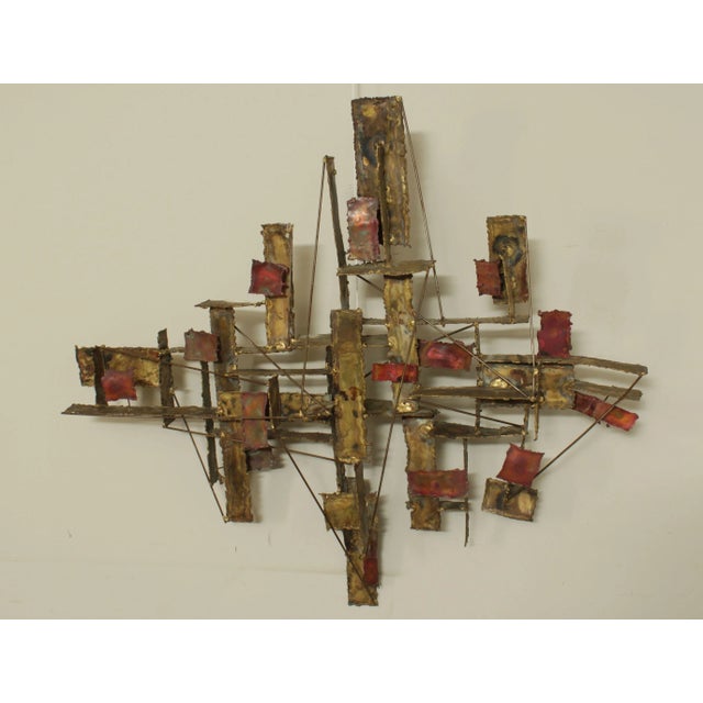 High Quality Large and Impressive Signed and Dated Torched Metal Wall Sculpture