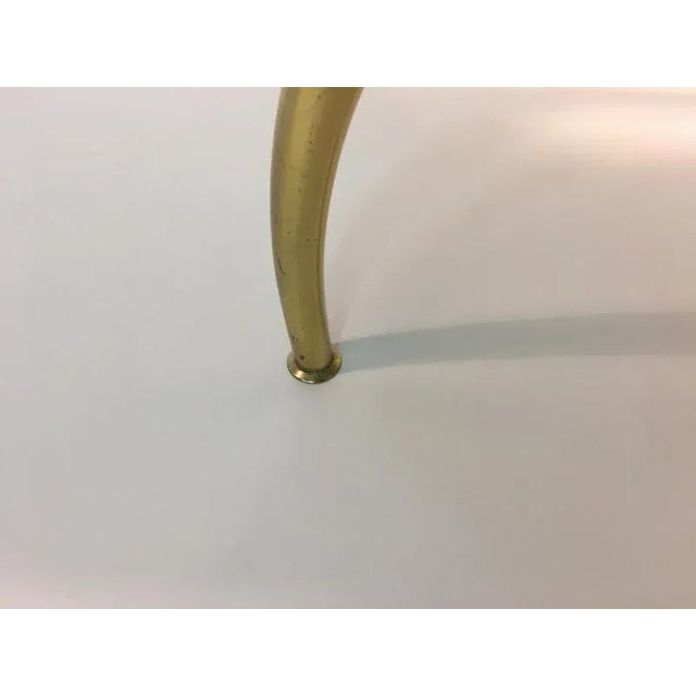 Late 20th Century Italian Polished Brass Vanity Stool in the Manner of Gio Ponti For Sale - Image 5 of 8