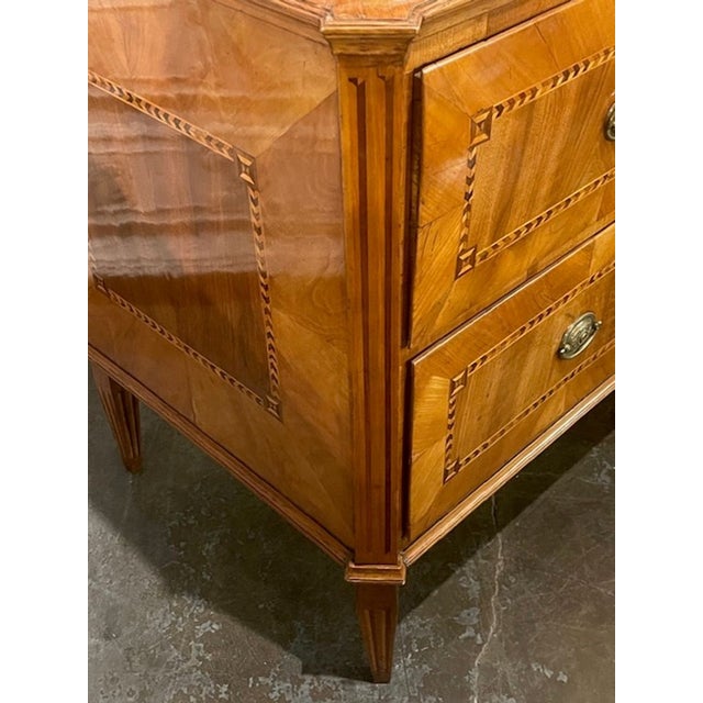 19th C. Biedermeier Walnut Inlaid Commode For Sale - Image 11 of 12