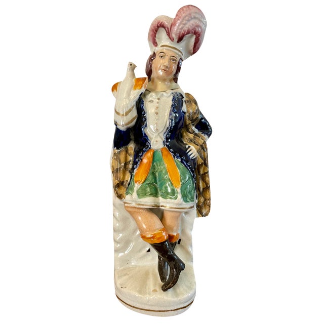 Antique Victorian Staffordshire Flatback Figure, 1880s For Sale
