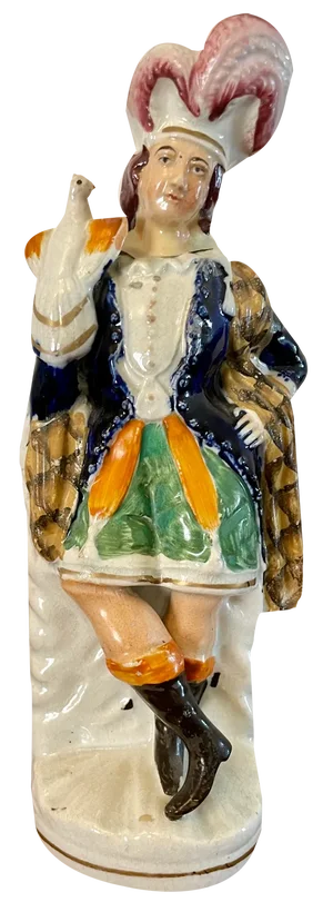 Antique Victorian Staffordshire Flatback Figure, 1880s