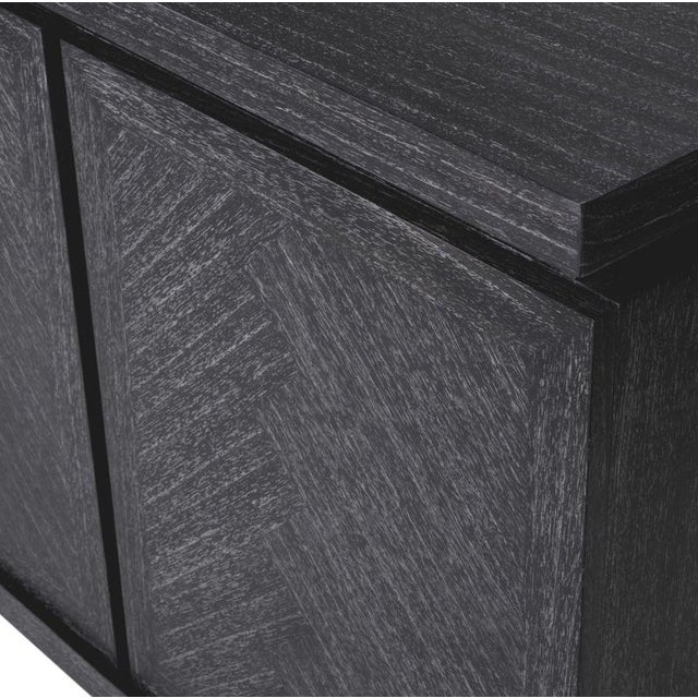 Sideboard in Charcoal Grey Oak Veneer For Sale - Image 3 of 5