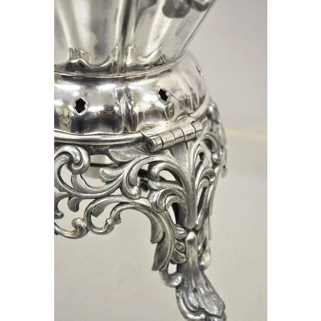 Antique Reed & Barton Silver Plated Victorian Tilting Tea Coffee Pot on Stand For Sale - Image 11 of 12