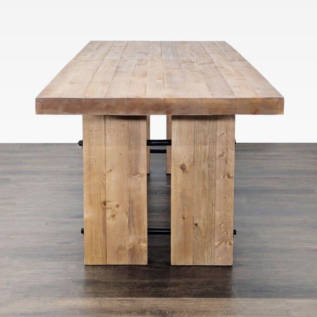 2010s Pottery Barn Rustic Extendable Dining Table For Sale - Image 5 of 8