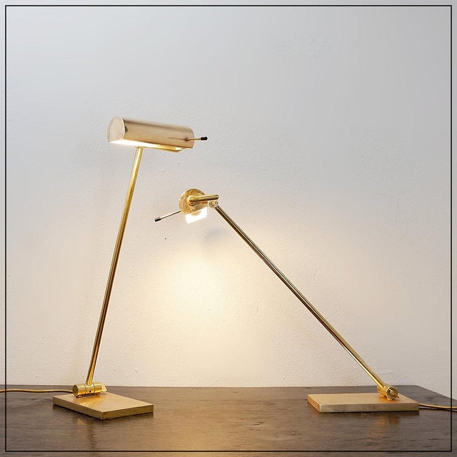 Vintage Brass Articulating Desk Lamps by Stéphane Davidts, Belgium, Set of 2 For Sale - Image 16 of 16