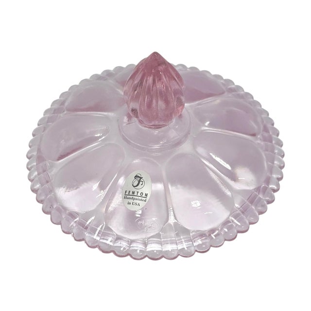 1999 Fenton Trellis DX No. 5585 Melon Box Hand Painted by Karen L. Easton For Sale - Image 9 of 11