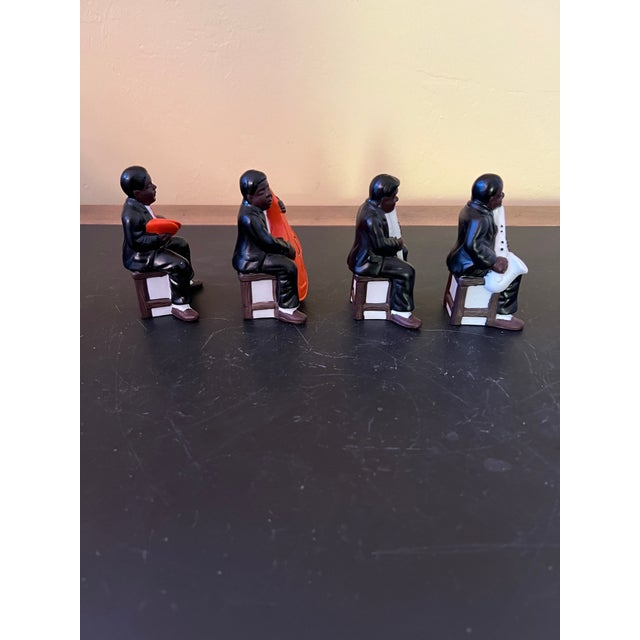 Black Vintage African American Ceramic Jazz Musicians Figurines- Set of 4 For Sale - Image 8 of 9