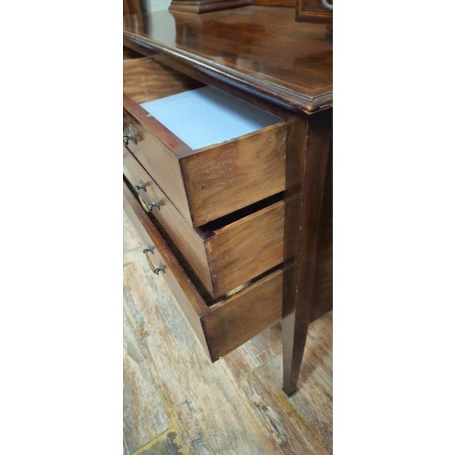 Brown English Cheval Mirror in Mahogany For Sale - Image 8 of 9