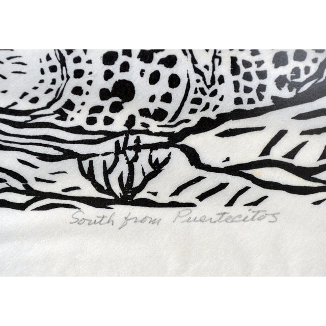 1963 Abstracted Woodcut Landscape of Baja California by Edgar Dorsey Taylor Print For Sale - Image 4 of 7