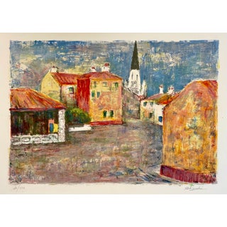 Shungo Sekiguchi, Japanese Woodblock Artist French Lithograph Fauvist Colors School of Paris, c.1950's For Sale