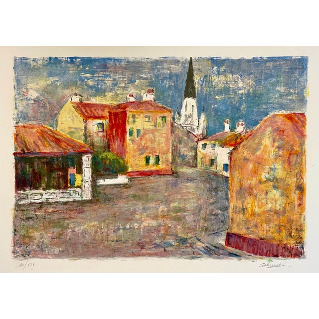 Shungo Sekiguchi, Japanese Woodblock Artist French Lithograph Fauvist Colors School of Paris, c.1950's For Sale