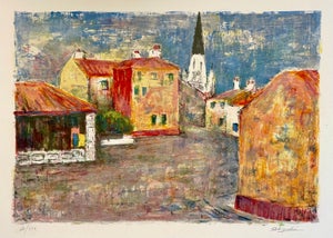 Shungo Sekiguchi, Japanese Woodblock Artist French Lithograph Fauvist Colors School of Paris, c.1950's