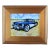 Original Artist Signed Classic 1957 Chevy Corvette Car Painting W/ Gold Frame For Sale