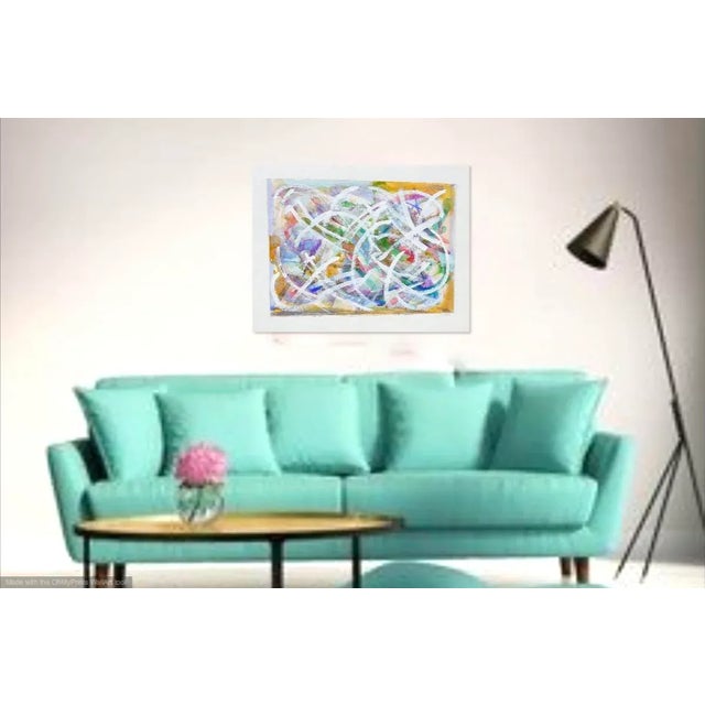 White "Celebration" Contemporary Abstract Expressionist Mixed-Media Painting by Martha Holden For Sale - Image 8 of 9