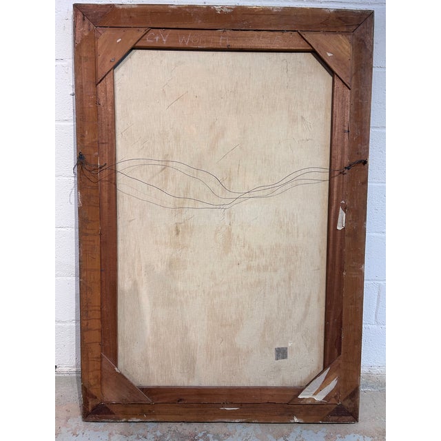 Wood Mid 20th Century Oversized Oil Painting on Canvas, Full Height, Portrait of a Handsome Gentleman For Sale - Image 7 of 12