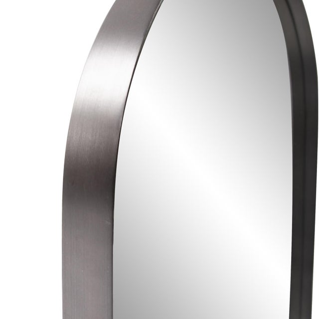 Kenneth Ludwig Chicago Steele Capsule Mirror in Brushed Silver For Sale - Image 4 of 10
