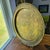 This vintage Oriental brass serving tray or wall decor piece from Hong Kong features a round shape with a diameter of 20...