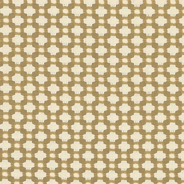 Mid-Century Modern Schumacher X Celerie Kemble Betwixt Fabric in Biscuit/Ivory For Sale - Image 3 of 3