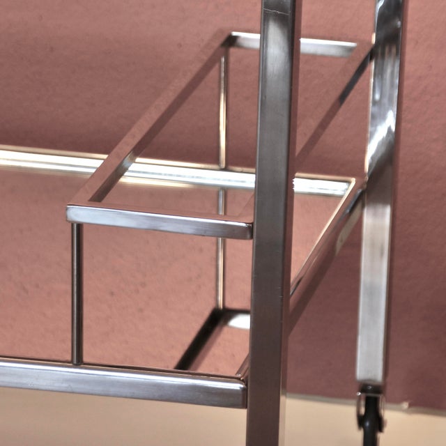 Art Deco Bar Cart attributed to Jacques Adnet, 1930s For Sale - Image 3 of 13