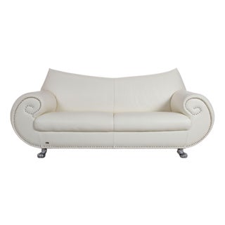 Leather Gaudi Three-Seater Sofa in Cream Beige from Bretz For Sale