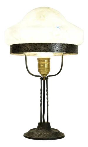 Art Nouveau Wrought Iron and Glass Table Lamp Jugendstil, Sweden, 1920s