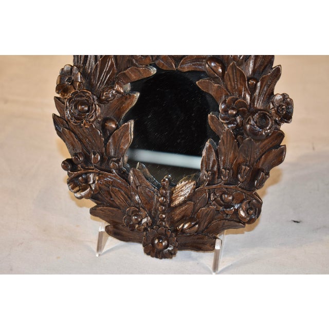 19th Century 19th Century Small Carved Wall Mirror For Sale - Image 5 of 6