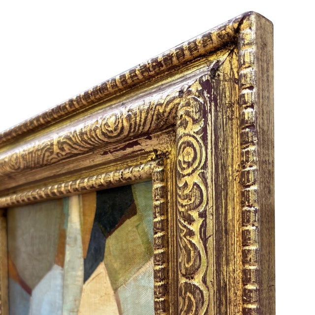 Contemporary Abstract Oil Painting in Vintage Florentine Gold Frame For Sale In New York - Image 6 of 6