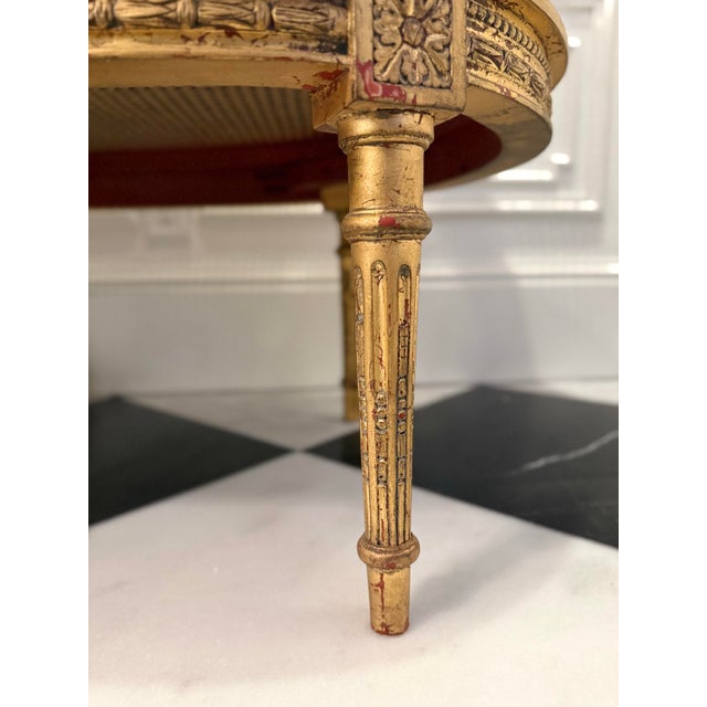 Antique French Late 19th Century Louis XVI-Style Giltwood Caned Settee For Sale In Nashville - Image 6 of 12