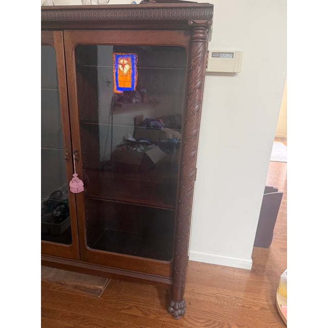 Wood Late 19th Century Victorian Double Door Bookcase For Sale - Image 7 of 12