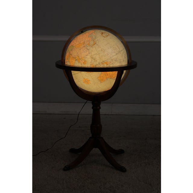 Replogle Large Lighted Globe on Cherry Stand For Sale - Image 13 of 18