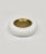 Amazing round ashtray or vide-poche in white ceramic and brass by the Italian designer Tommaso Barbi for B ceramiche. Made...