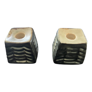 Mid Century Royal Copenhagen Cubes (Pair) With Relief Decoration by Eva Staehr-Nielsen - Rare