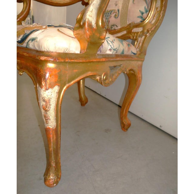 Antique 15th Century Venetian Lacquered and Gilded Armchair For Sale - Image 14 of 18