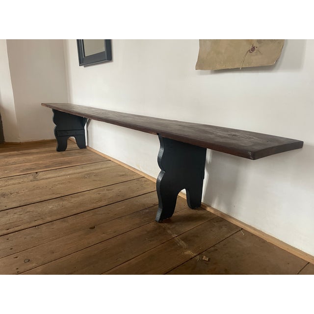 Antique Bench in Oak, 1890s For Sale - Image 3 of 13