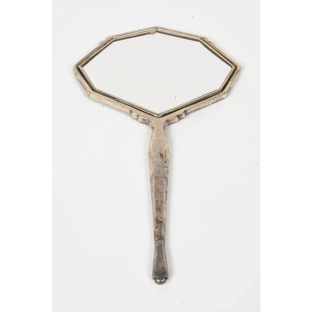 Cornflower Blue Early 20th Century English Art Deco Sterling Silver Blue White Guilloche Enamel Brush Dresser Set - 3 Pieces For Sale - Image 8 of 13