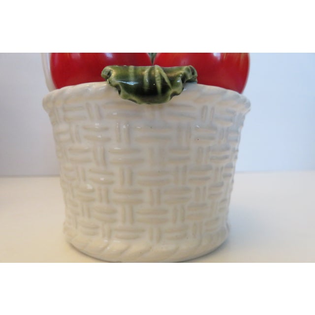Portugal Subtil Caldas Da Rainha Ceramic Apples in a White Basket VTG For Sale - Image 11 of 11
