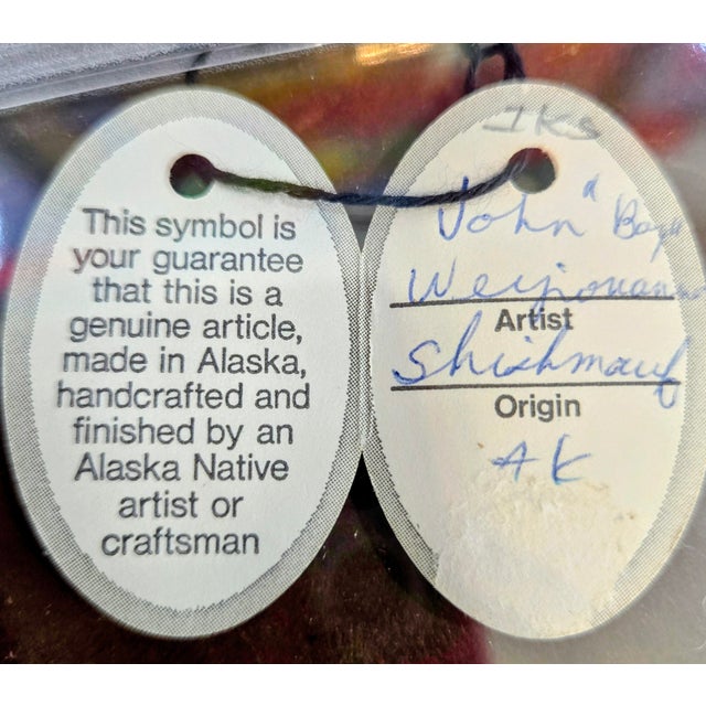 John “Boy” Weyiouanna Inupiat Whale Bone “Sun Face” Sculpture – Shishmaref, Alaska For Sale - Image 11 of 11