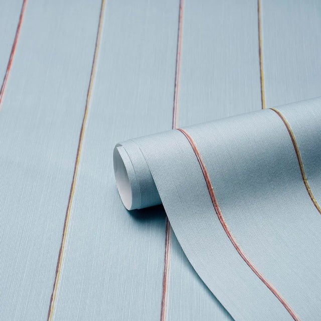 Schumacher Schumacher X Backdrop Draper Stripe Wallpaper In The Early Stuff For Sale - Image 4 of 4