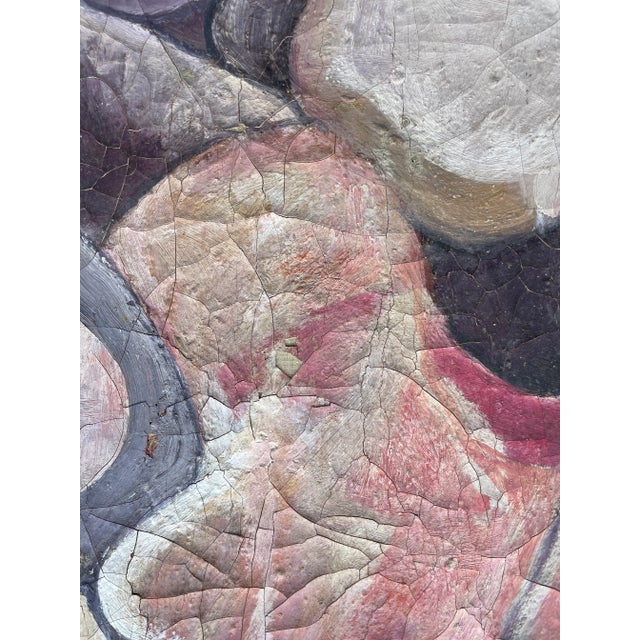 Textile 1950's Three Black Women Dancing Painting by Haitian Artist Michel For Sale - Image 7 of 11