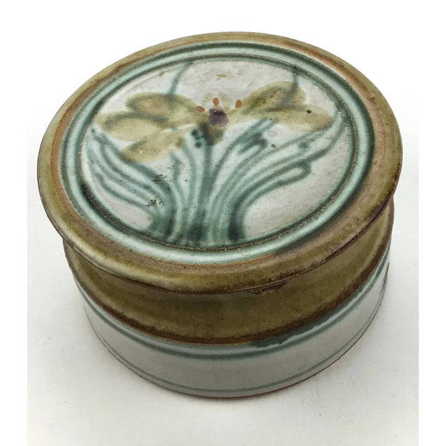 Contemporary Vintage Hand Thrown Stoneware Salt Cellar Sugar Bowl For Sale - Image 3 of 12