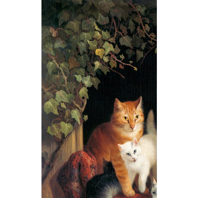 Bunny Williams Home 1844 Vintage Cat With Kittens Art Print, Victorian Animal Painting by Henriëtte Ronner - 36" X 48" For Sale - Image 4 of 8